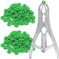 Stainless Steel Sheep Broken Tail Castration Forceps Expansion Clamp Elasticity Rubber Castration Rings Farm Animal Bloodless