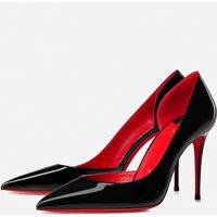 red bottom pumps sexy side open stiletto heels women pointed tow shallow single shoes for spring summer black nude