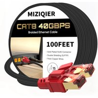 MIZIQIER Long CAT 8 Ethernet Cable 40Gbps Nylon braided SFTP RJ45 LAN cable for cat7 cat6 Modem router Gaming PC PS4/5/6 Xbox