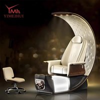 Modern Professional Customizable Throne High Back Foot Spa Massage Manicure Pedicure Chairs for Nail Salon With LED Base