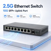 2.5G optical port network gigabit switch, 2.5G RJ45 + 10G SFP+, metal fanless design, suitable for NAS, home office