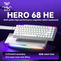 Magnetic Keyboard mechanical Aula Hero68he wired RGB65% teclados gamer Hot-Swap pc 8000 Hz Polling Rate white clavier mecanique