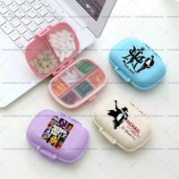 King of Pop Michael Jackson Print Sealed Portable Mini Tablet Dispensing Box MJ Compartmented Storage Box Round Oval Plastic