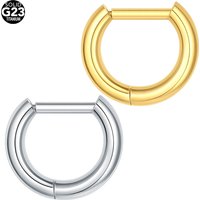 1PC G23 Titanium Piercing Nose Rings D Shape Hinged Segment 16G Clicker Cartilage Tragus Helix Earrings Body Jewelry
