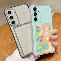 Wallet Card Holder Clear Case For Samsung A55 A56 A54 A53 A52S 5G A25 A16 A36 A35 A34 A33 A32 A24 A23 A51 A15 A14 A13 Case Cover