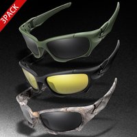 3 Pairs Polarized Fishing Sunglasses for Men Women Classic Camouflage Shades UV400 for Outdoor Driving Cycling Hiking