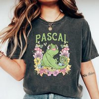 Retro Tangled Pascal Shirt Floral Rapunzel Family Shirts Magic Kingdom T-shirt Unisex Short Sleeve Tee Trendy Women Vacation Top
