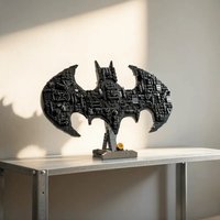 New In-stock 678PCS Black Bat Shield Model Set - 3D Wall Art Display Model, Heroic Symbol Construction Decor Gifts for Adults