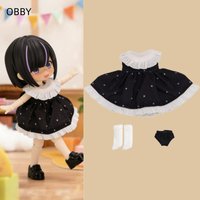 For P8 P9 P10 Obitsu 11 Cute Black Dress For 1/12 OB11 ufdoll YMY Molly Body Doll Cloth Doll Outfit Clothes