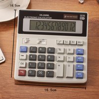 12 Digit Desk Calculator LCD Display Solar Battery Powered Big Button Giant Accounting Calculator w/ Anti-slip Bottom for Home