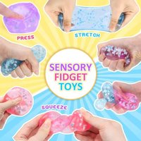 Schylling Needoh Nice Cube - Stress Relief Squishy Toy, Sensory Toy, Cube Squeeze Ball, Vent Toy, Kids Gift, Red Purple Blue