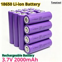 2000mAh 3.7V Lithium Battery 18650 Rechargeable Battery Button Top Power for Headlamp Flashligh Electric Toys/Shaver/Toothbrush