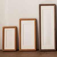 Solid Wood Picture Frame, Mortise and Tenon Black Walnut Teak Photo Frame, Retro Rectangular Desktop Art Display Ornament Home