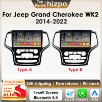 Hizpo Android 14 Autoradio Autoradio Für Jeep Grand Cherokee WK2 2014-2022 Multimedia Player Drahtlose CarPlay Android Auto 6115