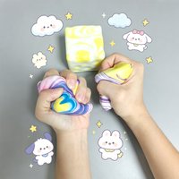In Stock Cheese Squeezed Cube Super Soft Realistic Slow Rebound Fidget Toy Comfortable Colorful Cheese Stress Ball Stress Relief