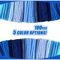100PCS 6 Colors Gradient Blue Pipe Cleaners Chenille Stems Pipe Cleaners Craft Pipe Cleaners Set for DIY Art and Craft