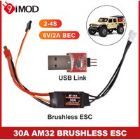 9IMOD AM32 Brushless ESC 80A 40A 30A Electronic Speed Controller Mini ESC USBLink for 1:10 1:18 1:24 RC Crawler Car Upgrades