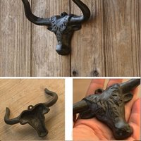 Cast iron Decorative hooks Bull Head figure Wall mounted vintage Household Organizer Rack Hanger Keys holder for Door decor