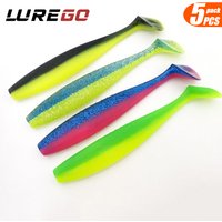 5PCS 14cm/18cm Dual-Color Paddle Tail Soft Bait – Multi-Size Set, Realistic Swimming Action Fishing Lure
