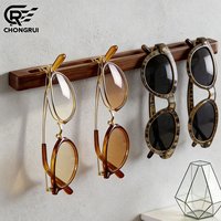 Wall Mounted Wooden Sunglasses Storage No Drill Hanging Eyeglasses Display Stand Organizer Rack for Bedroom Bathroom Living Room