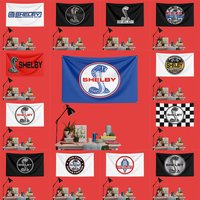 Shel-by Car Racing Flag 3x5 FT 90x150cm Polyester Decorative Banner Tapestry For Garage Wall Decor