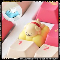 Maltese Dog Keycap Resin Cute 3D Handmade Personalized Kawaii Artisan Key Cap for Mechanical Keyboard Gaming Accessories