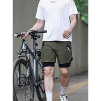WOSAWE MTB Shorts Men 2 In 1 Quick Dry Running Shorts Multi-Pocket Breathable Double Layer Downhill Bike Cycling Shorts