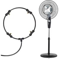 16 Inch Outdoor Fan Cooling Misting System Mist Fan Nozzles Kit Water Fog Sprayer Fan Sprayer Outdoor Garden Patio Nebulizer