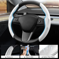 For Tesla Model 3/Y 2016-2025 Car Steering Wheel Cover Model Y Juniper 2025 Model 3 Highland 2024 Carbon Fiber Car Accessories