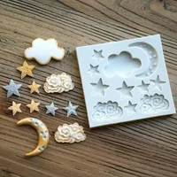 Handmade Creative Molds Cloud Moon Star Silicone Mold Geometric Pattern DIY Chocolate Candy Molds Cake Decor Candle Soap Mould