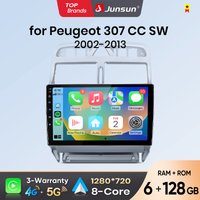 Radio samochodowe Junsun Android Auto do Peugeot 307 307CC 307SW 2002 2003 2004 2005 2006-2013, multimedialny bezprzewodowy Apple CarPlay, inteligentne systemy, ekran dotykowy IPS, odtwarzacz stereo