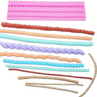 Kinds Ropes Silicone Mold Kitchen DIY Dessert Chocolate Mould Fondant Cake Baking Tool Long Strip Lace Decoration Forms M890