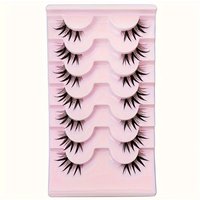 7 Pairs Half eye false eyelashes Wet false eyelashes Manga Lashes Japanese Anime Cosplay Eyelashes Spiky Wet Look Lashes Asian F