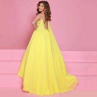 Customized Yellow Flower Girl Dress For Wedding Silvery Appliques Floor Length Elegant Princess Quinceanera Birthday Ball Gown