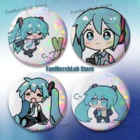 Electronic Musicians M-Miku Brooches for Backpack Jewelry Accessories Gift Round Creative Anime Badge Brooch on Gifts