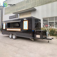 12ft Concession Food Trailer Square Mobile Kitchen Food Truck Trailer Fully Equipped Food Truck Kitchen Refrigerator Customized