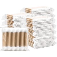 100/200/400/6000pcs Wooden Cotton Swabs, Double Pointed Cotton Buds Makup clean gun, tattoo clean,Tattoo accessories