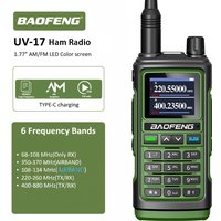 New Baofeng UV-17 Walkie Talkie 1.77" Color Screen High Power Amateur Radio Station Dual Watch Flashlight Frequency Copy USB-C T