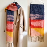 Winter Thick Warm Scarf for Women Cashmere Shawl and Wraps Pashmina Neckerchief Bufanda Female Rainbow Hairy Tassel Echarpe New