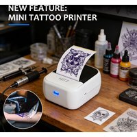 Mini Wireless Thermal Printer: All-in-One Label & Tattoo Stencil Tool, Phone/PC Ready, For Home, Retail & Tattoo Artists