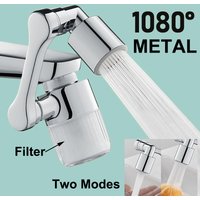 Metal Universal Faucet Extender with Filter 2 Modes Tap Aerator Splash Basin Swivel Robotic Arm Faucets Extender Sprayer Head