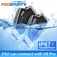 Fodsports FX2 Intercom Motorrad-Headset, 3 Fahrer, Bluetooth 5.0, stärkerer wasserdichter Helm, Interphone, Intercomunicador Moto FM