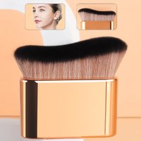 1Pc Hand-held MakeupBrush, FoundationBrush, CurvedBrush, Soft Bristles, Even Application, High-Quality Makeup Brush, Travel-F