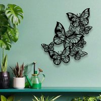 MoonAura Rustproof Iron Wall Art Black White Butterfly Leaf Decor Home Wall Hanging Decoration Gift