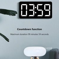 Digital Wall Clock, LED Screen Digital Clock With Remote With Display, 10.5" Control, Wall Clock Large Humidity Temperature Tabl