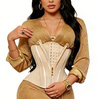 Fajas Colombian Girdles Corset Bustier Waistcoat with Buckle Zipper Hourglass Shape Control Belt Waist Trainer Shapewear