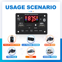 DC 9V 12V Bluetooth 5.0 MP3 Decoder Board Audio Module USB TF AUX FM Radio Wireless Car Music Player With Remote Control Mic