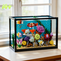 In Stock 4154PCS NEW Tropical Aquarium Fish Tank Building Blocks Model MOC Ocean Animal Assembly Toys Birthday Party Gifts