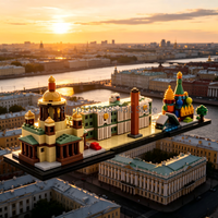 MOC St. Petersburg Russia Skyline Building Blocks Set - Miniature Cityscape Architecture Model Kit for Travel Fans