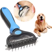 1pc Stainless Steel Dual Sided Pet Comb, Dog Cat Tangle Remover Brush, Portable Grooming Accessory for Household Pets